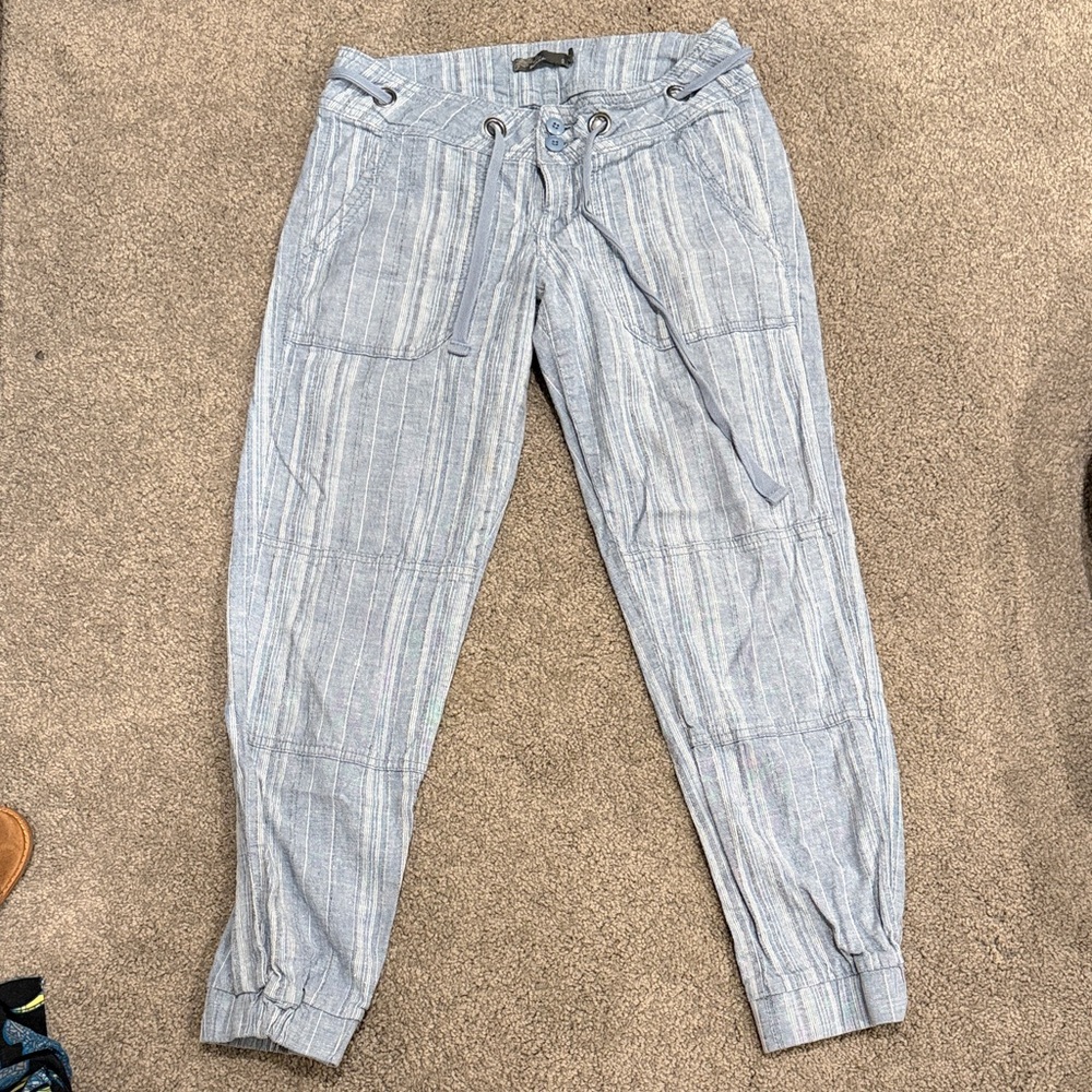 Prana Women’s Light Blue Striped Chinos
